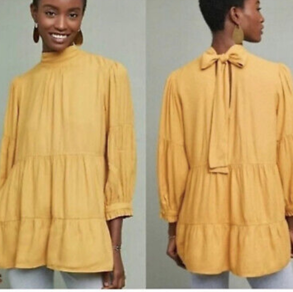 Maeve by Anthropologie Goldie top, Large